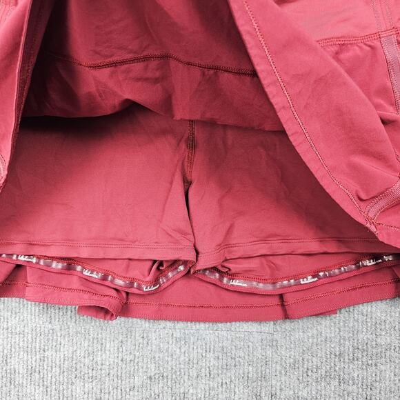 Lululemon Pace Rival Skirt Womens 10 Red Athletic Tennis Preppy Lined Athleisure - Picture 2 of 8